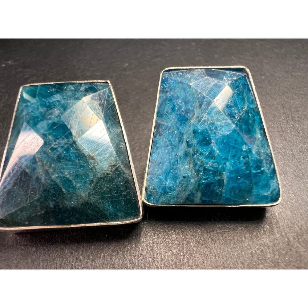 NEW Jay King blue apatite geometric sterling silver earrings - Picture 12 of 16